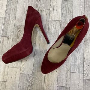 Michael Kors Burgundy Chantal Suede Platform Pump